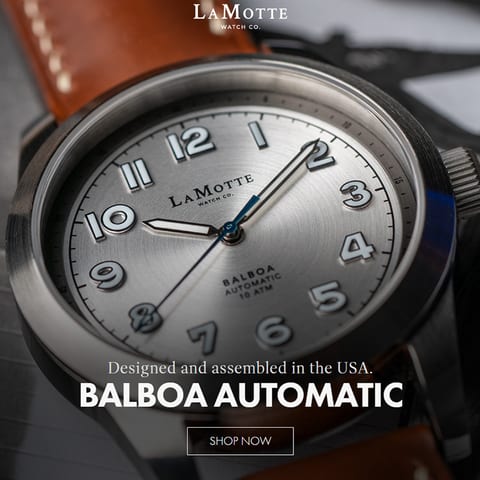 The Lamotte Watch website, showing a watch product page.